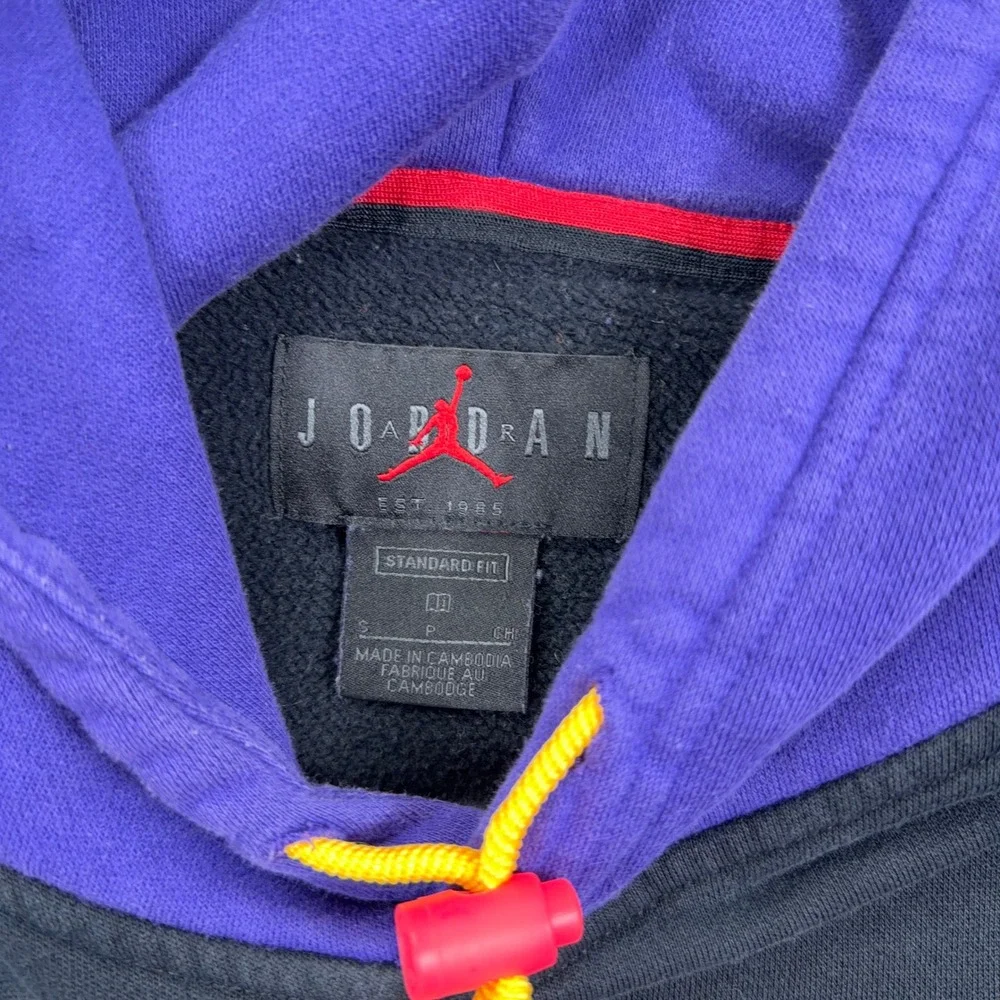 Jordan Hoodie Jumpman Air‎ Colorblock Fleece Size Small Purple Black Neon